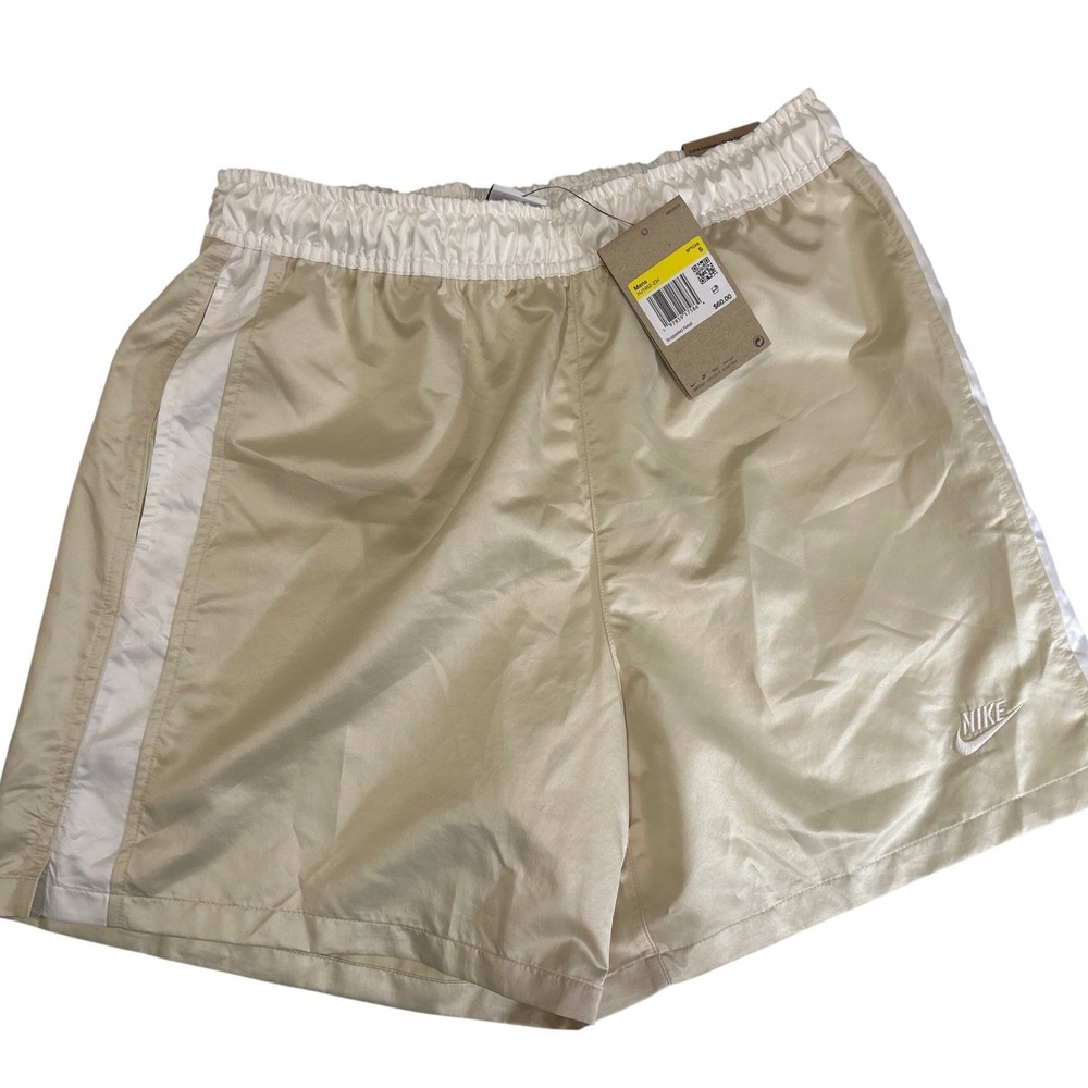 Nike Men’s Athletic Shorts in Light Tan with White Trim
